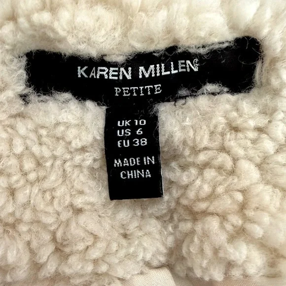 Karen Millen Petite Longline Borg Coat - Picture 7 of 7